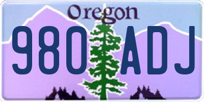 OR license plate 980ADJ