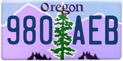 OR license plate 980AEB