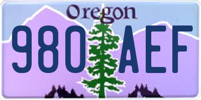 OR license plate 980AEF