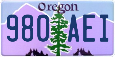 OR license plate 980AEI