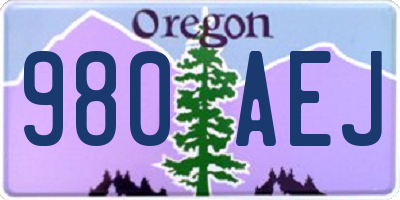 OR license plate 980AEJ