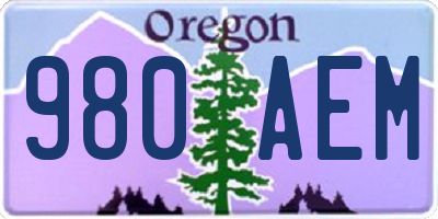 OR license plate 980AEM