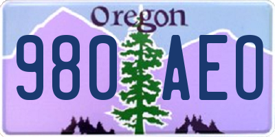OR license plate 980AEO