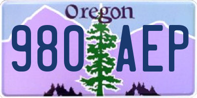 OR license plate 980AEP