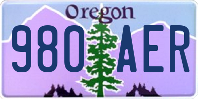 OR license plate 980AER