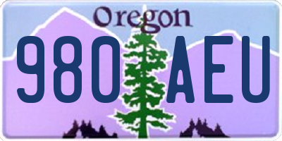 OR license plate 980AEU