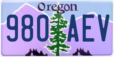 OR license plate 980AEV
