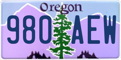 OR license plate 980AEW