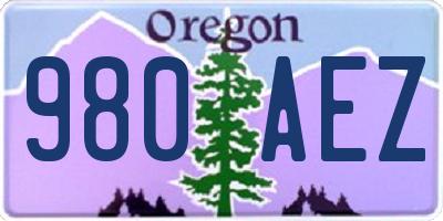 OR license plate 980AEZ