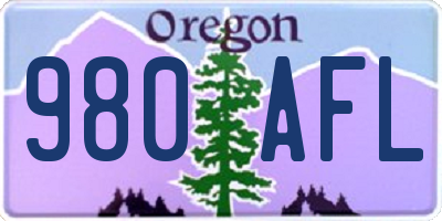 OR license plate 980AFL