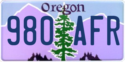 OR license plate 980AFR