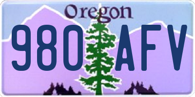 OR license plate 980AFV