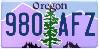 OR license plate 980AFZ