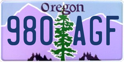 OR license plate 980AGF