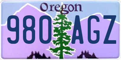 OR license plate 980AGZ