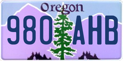 OR license plate 980AHB