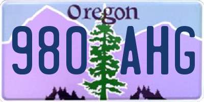 OR license plate 980AHG