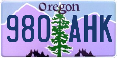 OR license plate 980AHK