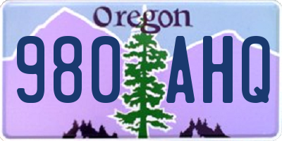 OR license plate 980AHQ