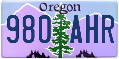 OR license plate 980AHR