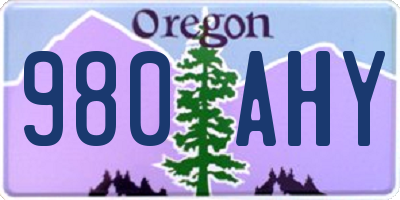 OR license plate 980AHY