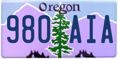 OR license plate 980AIA