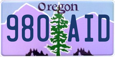 OR license plate 980AID