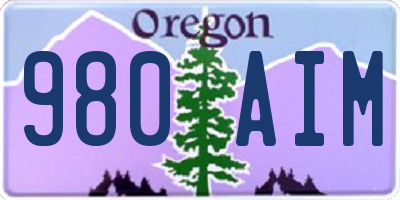 OR license plate 980AIM
