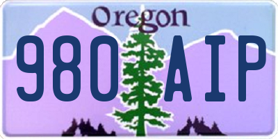 OR license plate 980AIP