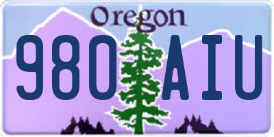 OR license plate 980AIU