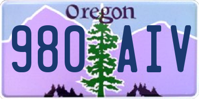 OR license plate 980AIV