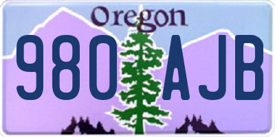 OR license plate 980AJB