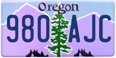 OR license plate 980AJC