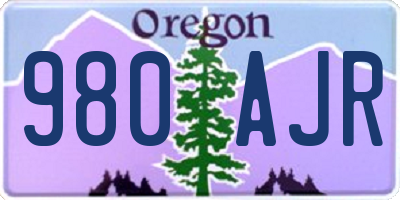 OR license plate 980AJR