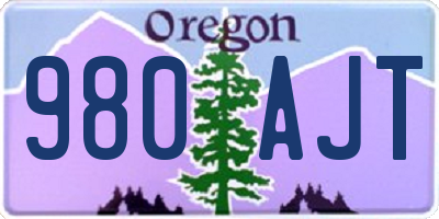 OR license plate 980AJT