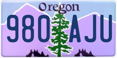 OR license plate 980AJU