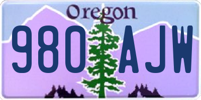 OR license plate 980AJW