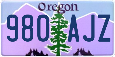 OR license plate 980AJZ