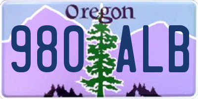 OR license plate 980ALB