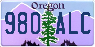 OR license plate 980ALC