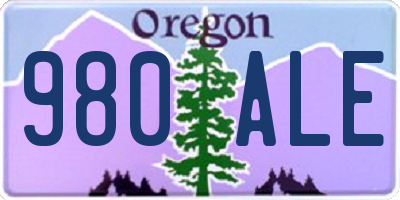 OR license plate 980ALE