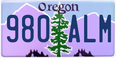 OR license plate 980ALM