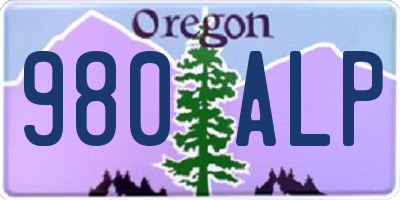 OR license plate 980ALP