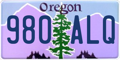 OR license plate 980ALQ