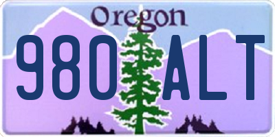 OR license plate 980ALT