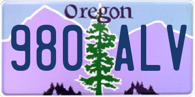 OR license plate 980ALV