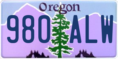 OR license plate 980ALW