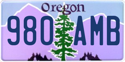 OR license plate 980AMB