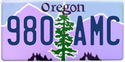 OR license plate 980AMC