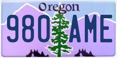 OR license plate 980AME